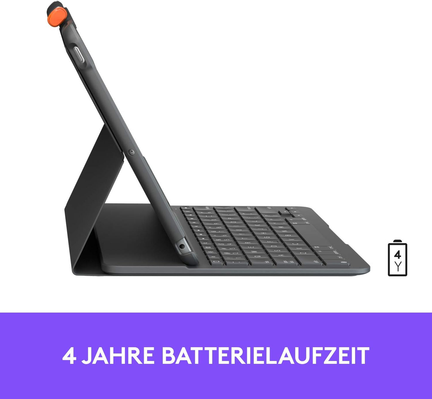 Logitech Slim Folio für iPad (7., 8. und 9. Generation) Tastatur-Case Deutsches QWERTZ-Layout - Graphit