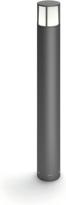 Philips myGarden Outdoor Wegeleuchte Stock, 6 W, 2700 K Warmweiß, wasserfest, anthrazit, IP44 wetterfest, Grau
