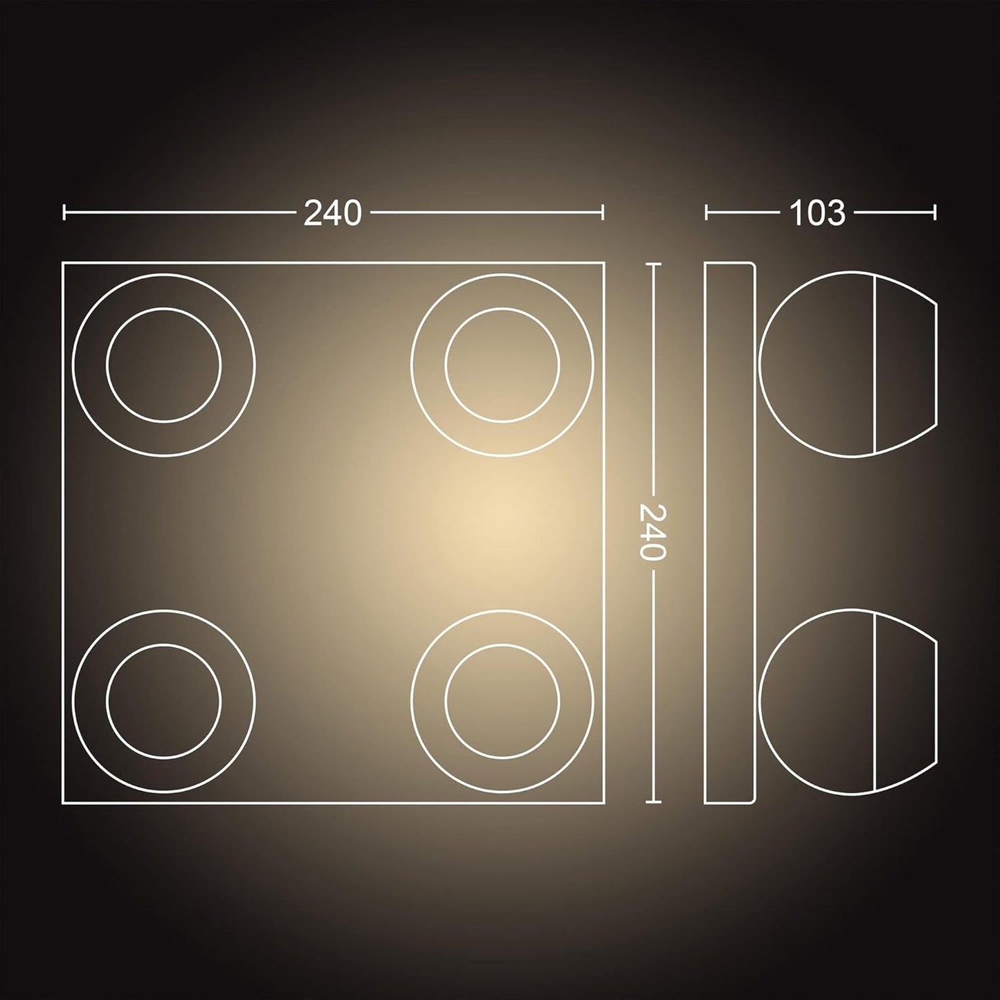 Philips Hue White Ambiance Buckram Spot 4 flg. schwarz 4x250lm inkl. Dimmschalter, dimmbar, alle Weißschattierungen, steuerbar via App, kompatibel mit Amazon Alexa (Echo, Echo Dot)