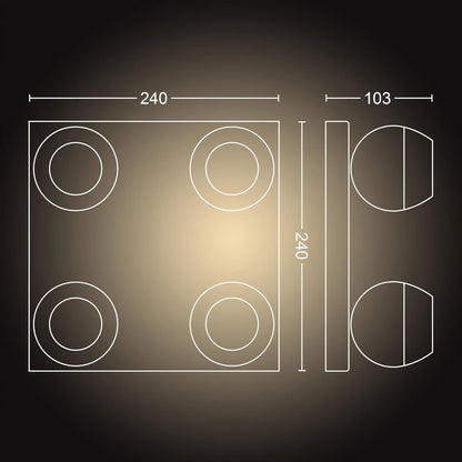 Philips Hue White Ambiance Buckram Spot 4 flg. schwarz 4x250lm inkl. Dimmschalter, dimmbar, alle Weißschattierungen, steuerbar via App, kompatibel mit Amazon Alexa (Echo, Echo Dot)