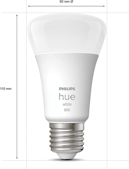 Philips Hue White standaard lamp mat dimbaar (3-pack) - E27 9W 800lm 2700K 230V