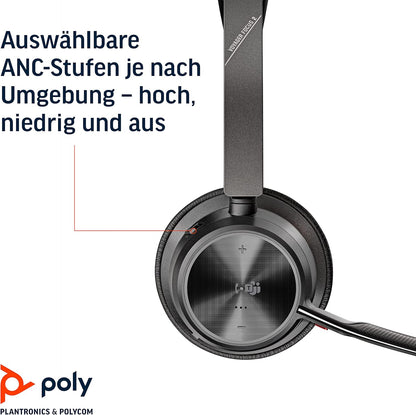 Plantronics Poly Voyager Focus 2 UC MS USB-A Stereo Headset 213726-02