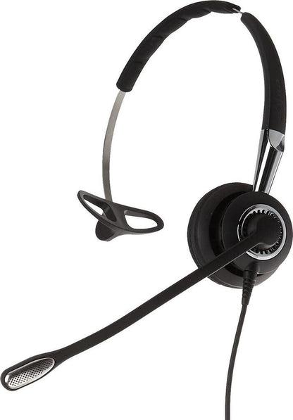 Jabra Biz 2400 II QD On-Ear Mono 3 in 1 Headset mit Schnelltrennkupplung - Leichtgewichtiger Noise Cancelling Kabel-Kopfhörer mit HD Voice und weichem Kopfpolster für Tischtelefone  - 2486-820-209