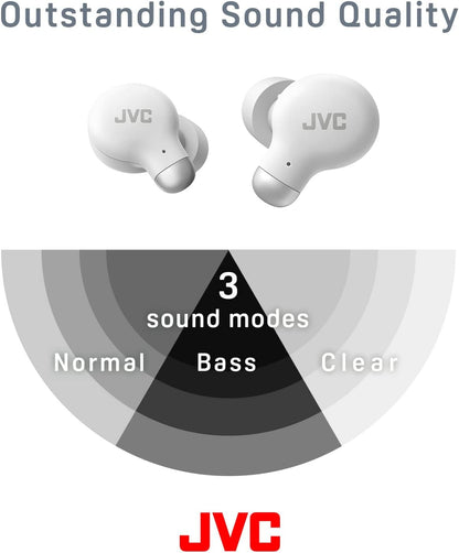 JVC HA-Z250T-W True Wireless Kopfhörer mit aktiver Geräuschunterdrückung, weiche & komfortable Memory Foam Ohrstöpsel, 3 Klangmodi, BT 5.3, 28 Std. Akkulaufzeit, weiß