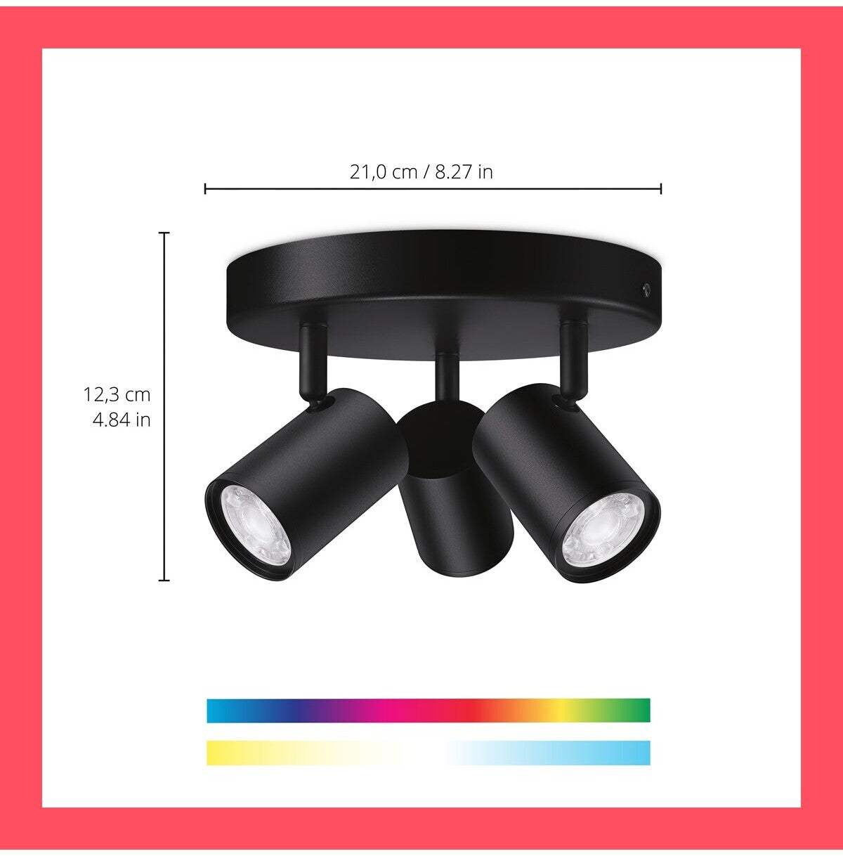 Wiz LED Deckenspot RGBW in Schwarz 3x 5W 1035lm schwarz