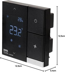 LinkedGo Powered by Shelly Smart HVAC Тhermostat - WLAN-betrieben Vielseitiger Thermostat, Heizung & Kühlung, Fußbodenheizung, Frostschutzfunktion, Kein Hub Erforderlich, Alexa & Home Assistant