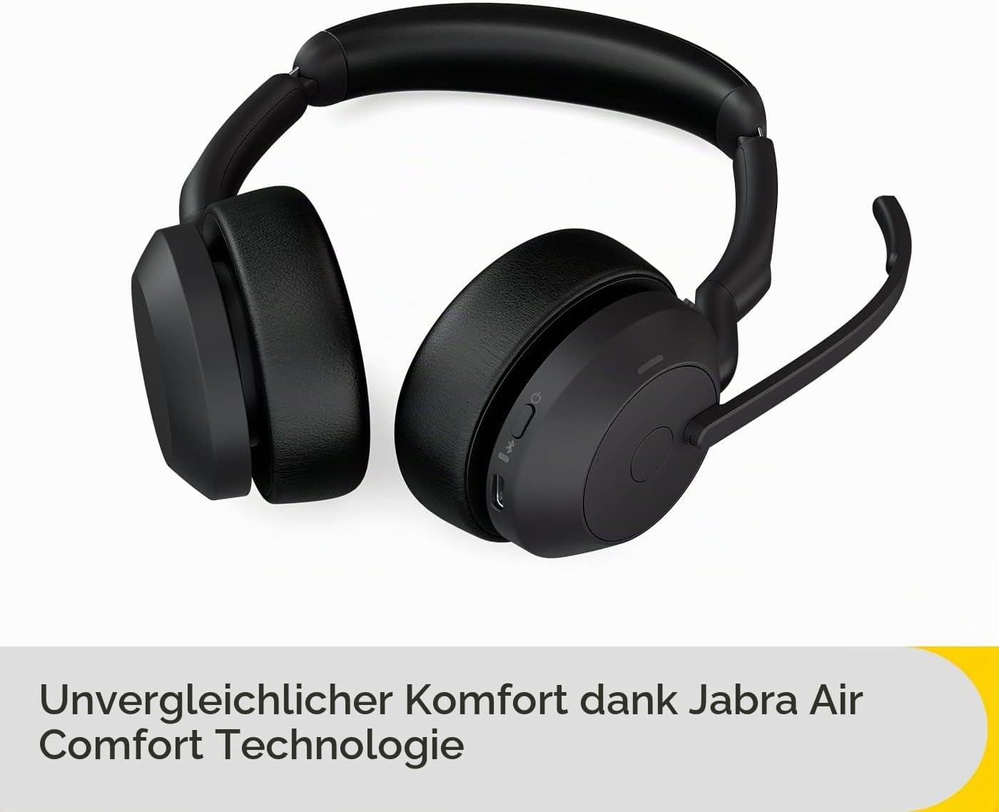 Jabra Evolve2 55 UC Stereo USB-A Headset mit Ladestation Link380a Schwarz 25599-989-989