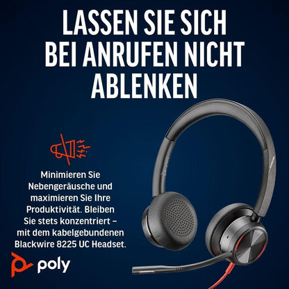 Plantronics Blackwire 8225 Duo USB-C HS+USB-C/A Headset Typ C - 8X225AA