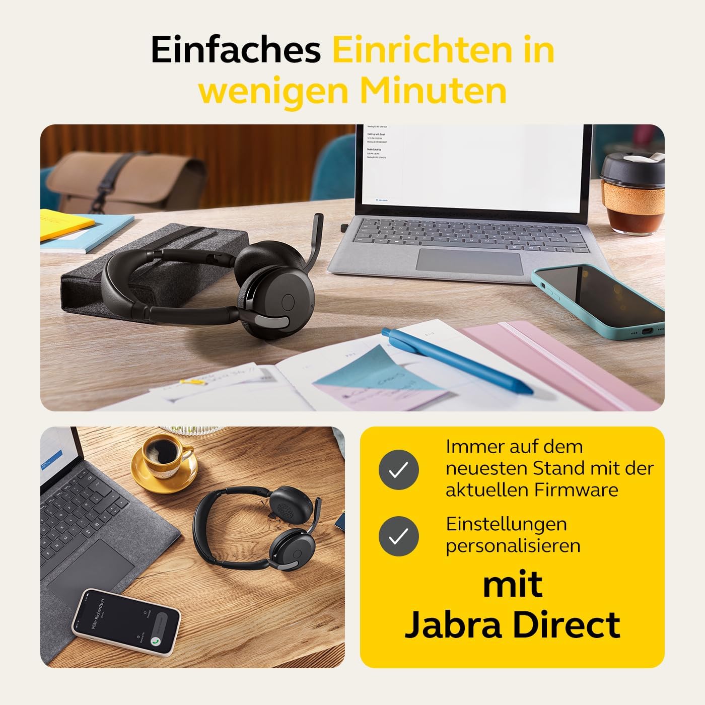Jabra Evolve2 65 Flex MS USB-C Stereo Headset Link380c Schwarz 26699-999-889