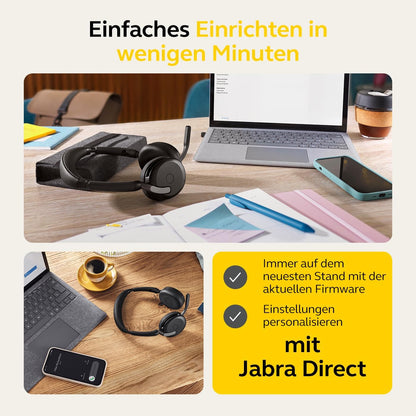 Jabra Evolve2 65 Flex MS USB-C Stereo Headset Link380c Schwarz 26699-999-889