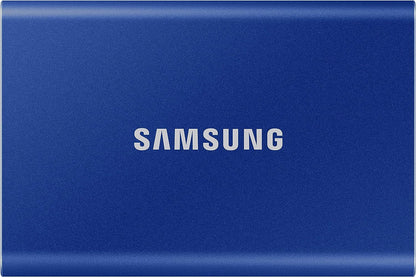 Samsung Portable SSD T7, 2 TB, USB 3.2 Gen.2, 1.050 MB/s Lesen, 1.000 MB/s Schreiben, Externe SSD Festplatte für Mac, PC, Smartphone und Spielkonsole, Blau, MU-PC2T0H/WW