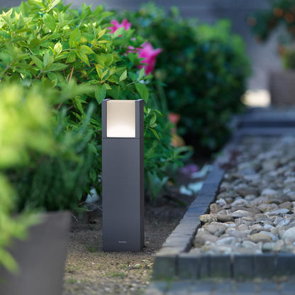Philips Arbour Sockelleuchten für den Außenbereich, 3,8 W, 3000 K, warmweiß, wasserfest, anthrazit, IP44 wetterfest [Energieklasse A]