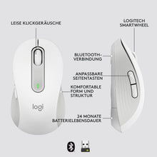 Logitech Signature M650 L Kabellose Maus - für große Hände, Leise Klicks, Anpassbare Seitentasten, Bluetooth, Kompatibilität mit mehreren Geräten - Weiß