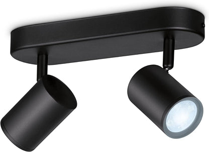 WIZ LED 2er Wand- und Deckenspot Deckenleuchte Wandleuchte Schwarz 2x 5W