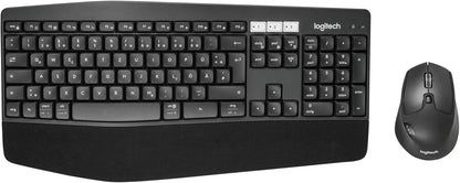 Logitech MK850 Performance Kabelloses Tastatur-Maus-Set, Bluetooth, 2.4 GHz Verbindung via USB-Empfänger, 24 bis 36-Monate Akkuleistung, Handballenauflage, Deutsches QWERTZ-Layout 920-008221, Schwarz