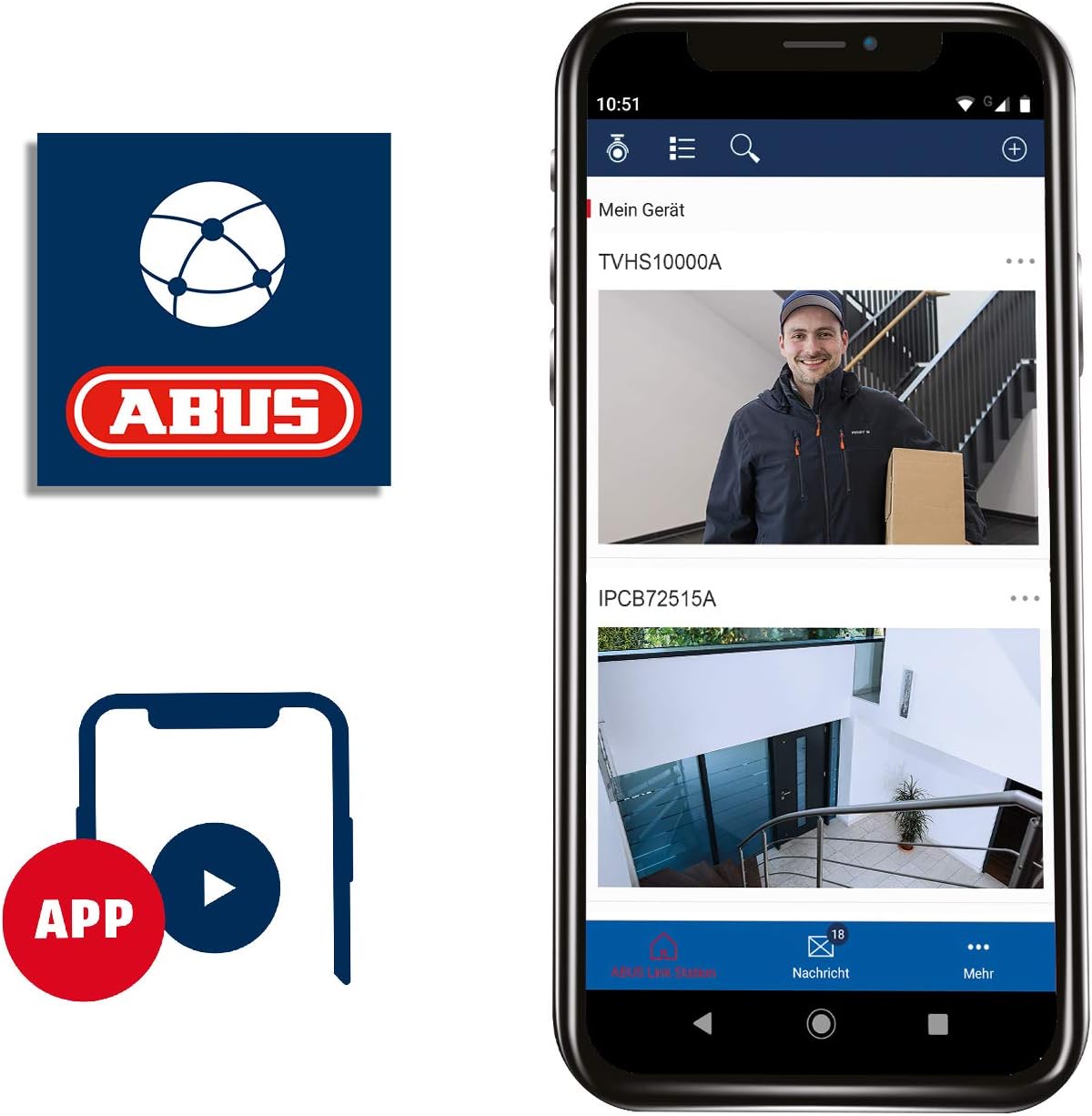 ABUS Performance Line Komplettset IP Digitaler 4-Kanal PoE Video-Rekorder Kameraüberwachungssystem 2x Mini Tube Kameras 1TB Festplatte TVVR36422T