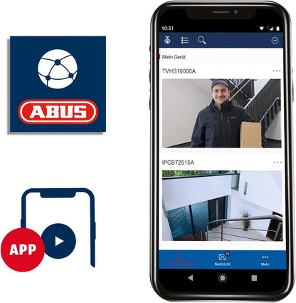 ABUS Performance Line Komplettset IP Digitaler 4-Kanal PoE Video-Rekorder Kameraüberwachungssystem 2x Mini Tube Kameras 1TB Festplatte TVVR36422T