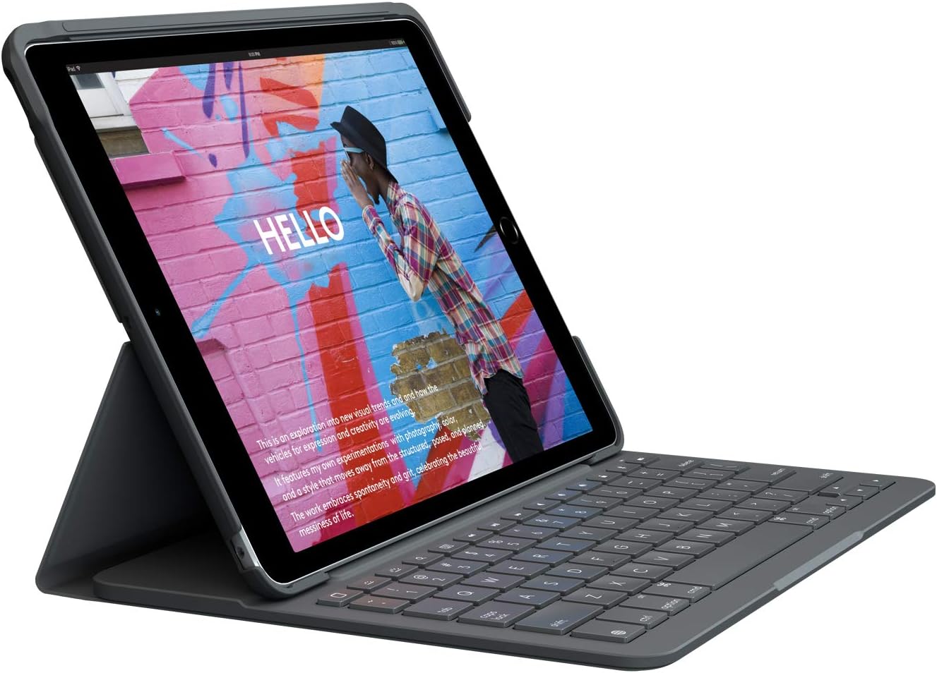 Logitech Slim Folio für iPad (7., 8. und 9. Generation) Tastatur-Case Deutsches QWERTZ-Layout - Graphit