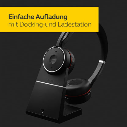 Jabra Evolve 75 UC Stereo Headset mit Ladestation Link 370a 7599-838-199