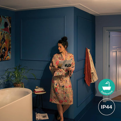 Philips Hue White Ambiance Adore 3er Deckenspots rund, silber 3x250lm inkl. Dimmschalter, Bad-Beleuchtung, dimmbar, steuerbar via App, kompatibel mit Amazon Alexa (Echo, Echo Dot)
