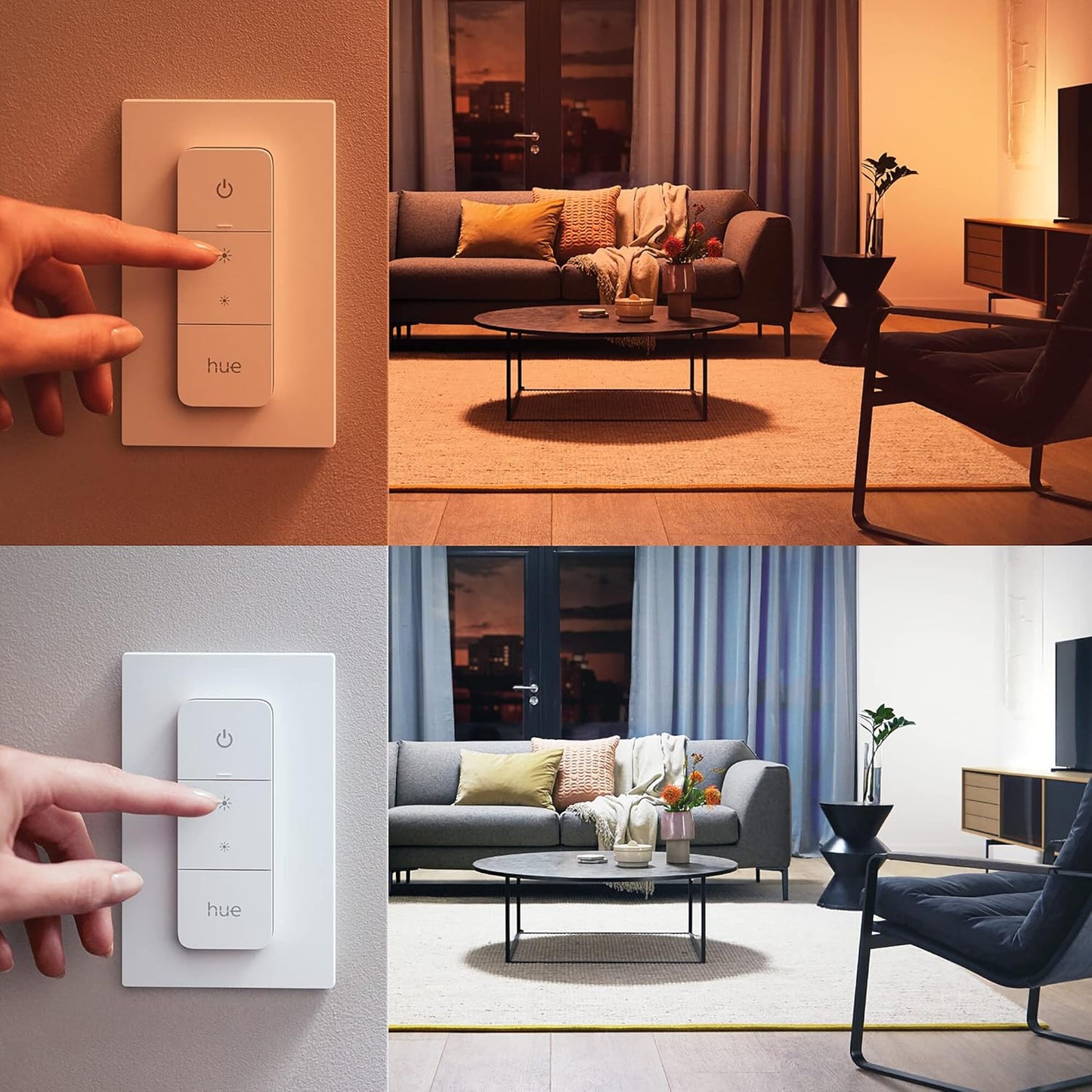 Philips Hue White Ambiance Fair Deckenleuchte schwarz 2750lm inkl. Dimmschalter, dimmbar, alle Weißschattierungen, steuerbar via App, kompatibel mit Amazon Alexa (Echo, Echo Dot) [Energieklasse F]