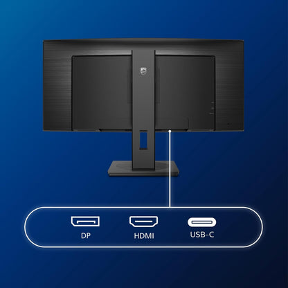 Philips 346B1C - 34 Zoll WQHD Curved USB-C Docking Monitor, höhenverstellbar (3440x1440, 100 Hz, HDMI, DisplayPort, USB-C, RJ45, USB Hub) schwarz
