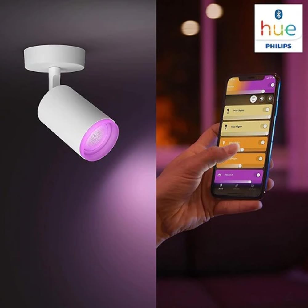 Philips LED-Spot Fugato 1-flammig White & Color Ambiance Weiß Ø 8,2 cm