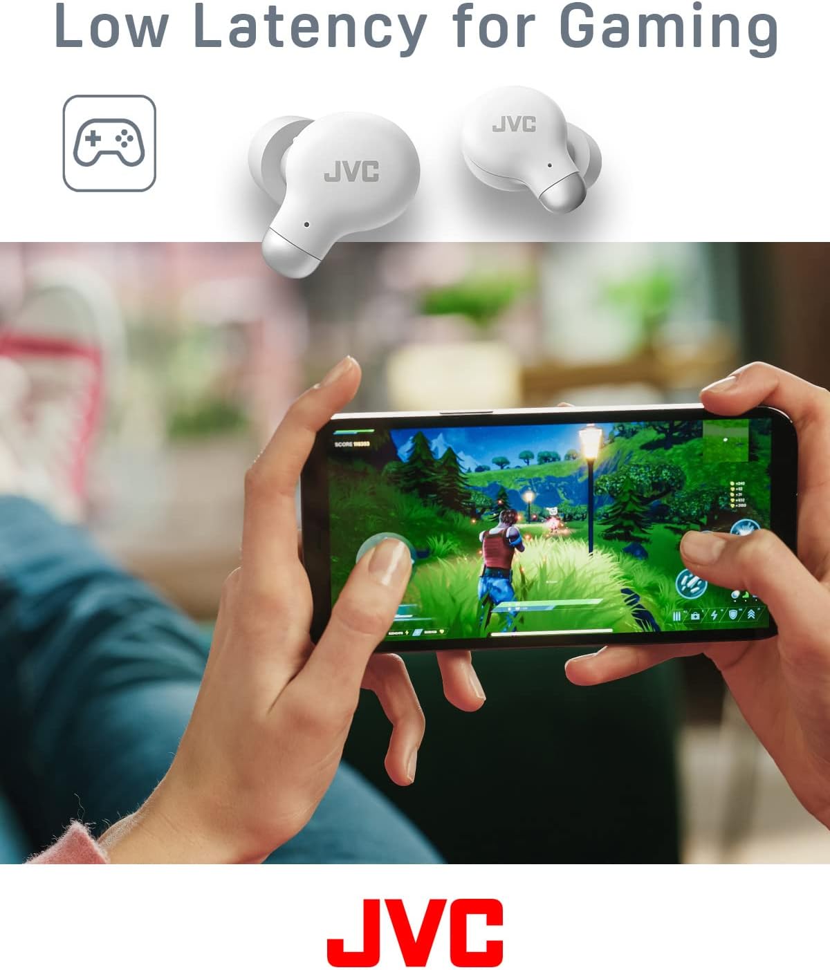 JVC HA-Z250T-W True Wireless Kopfhörer mit aktiver Geräuschunterdrückung, weiche & komfortable Memory Foam Ohrstöpsel, 3 Klangmodi, BT 5.3, 28 Std. Akkulaufzeit, weiß