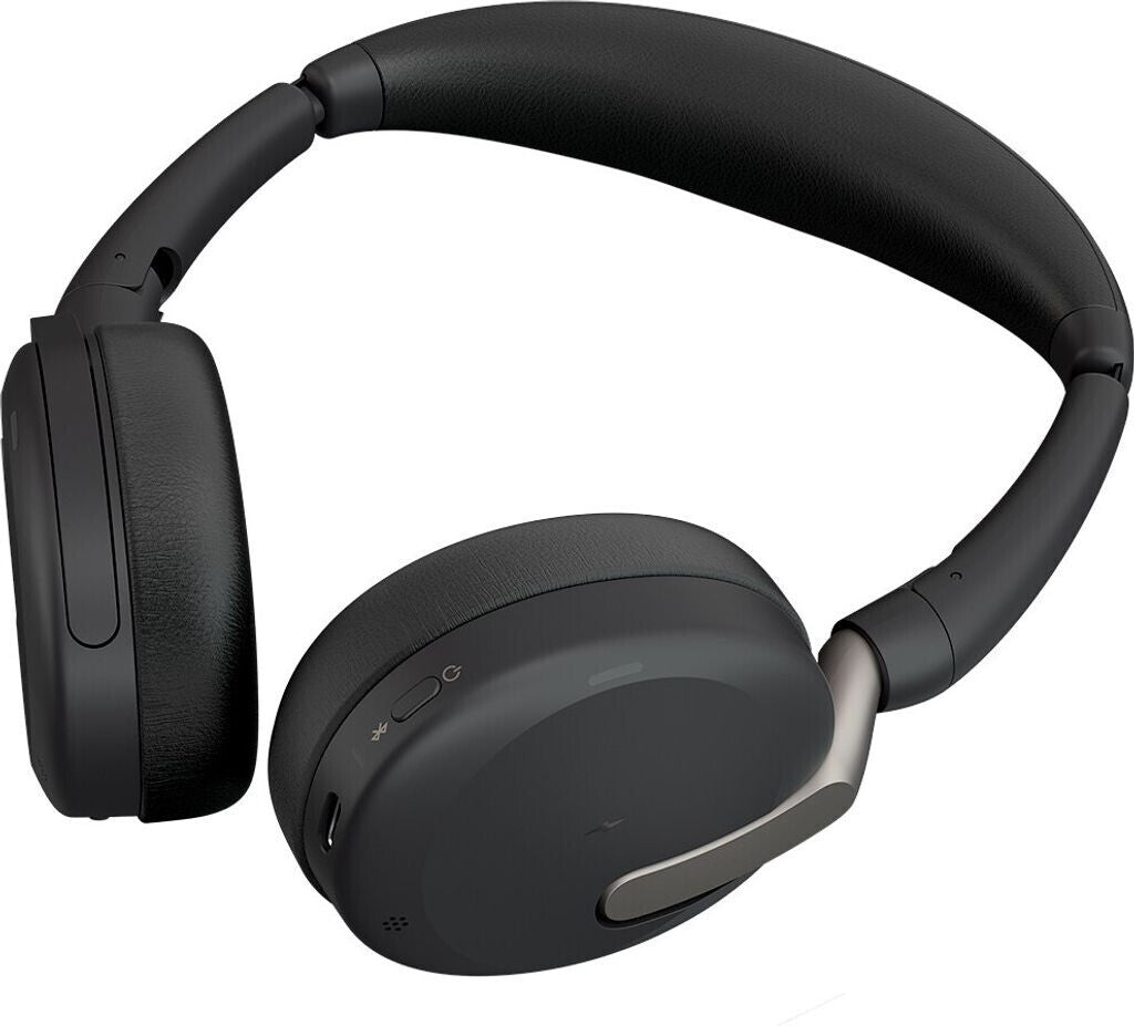 Jabra Evolve2 65 Flex MS USB-A Stereo Headset mit Wireless Charging Pad Link380a Schwarz 26699-999-989
