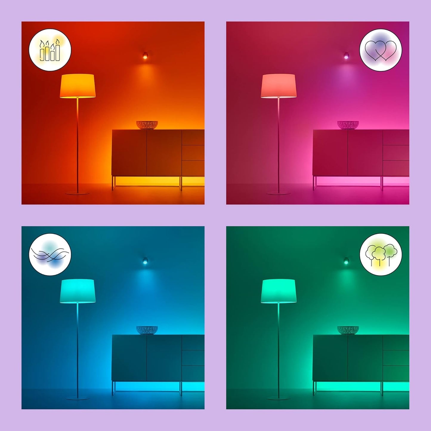 WIZ LED 4er Wand- und Deckenspot Deckenleuchte Wandleuchte weiß 4x 5W