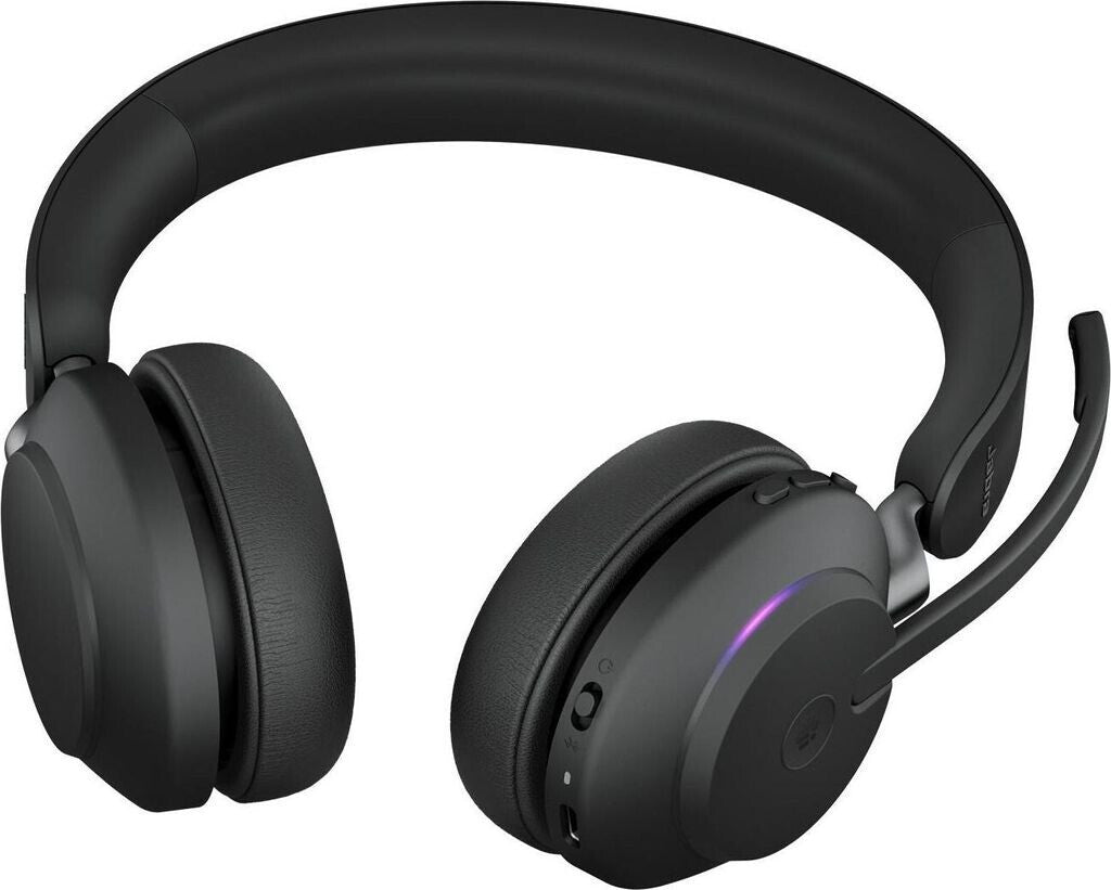 Jabra Evolve2 65 MS Stereo USB-A Headset mit Ladestation Link380a Schwarz 26599-999-989
