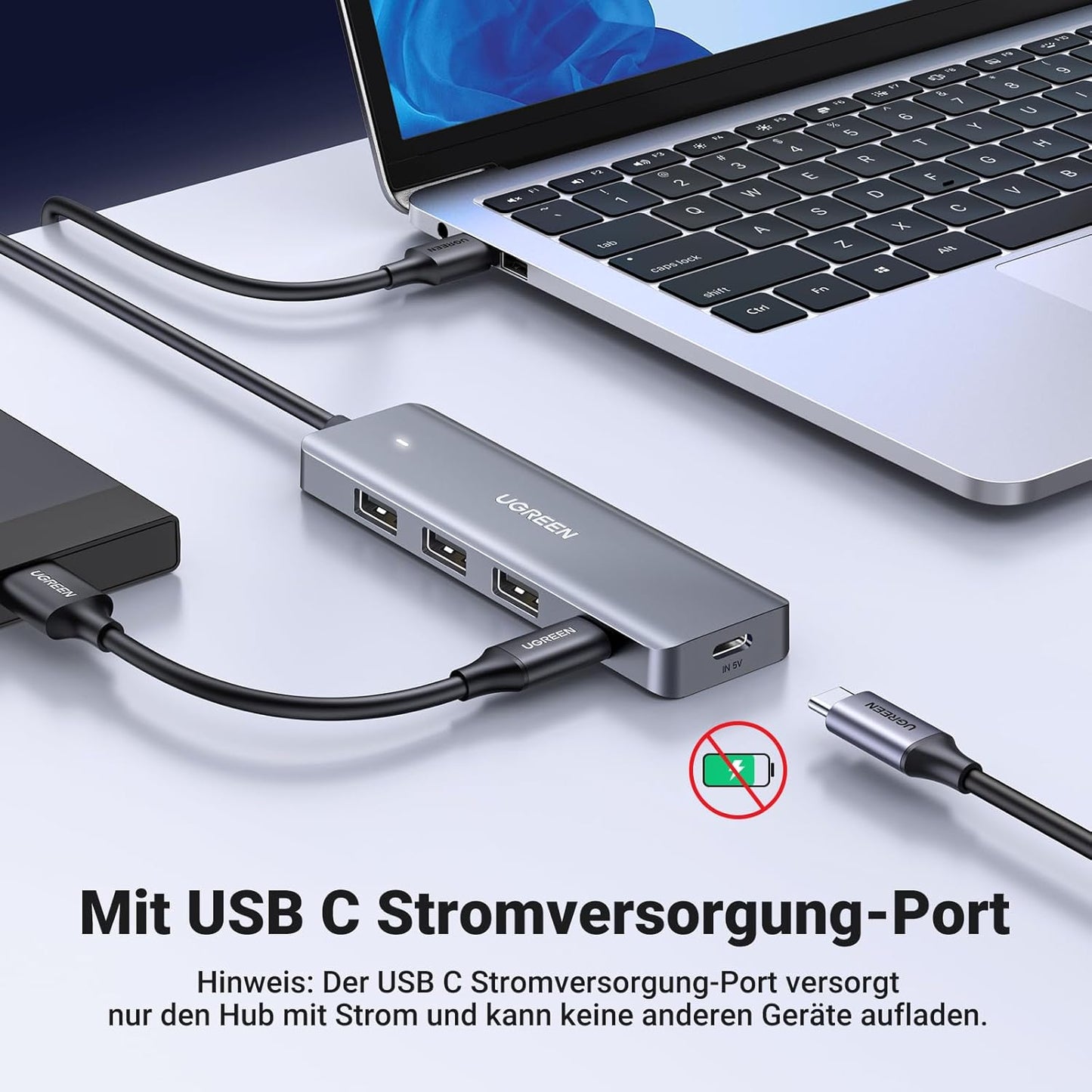 UGREEN USB 3.0 Hub 3 x USB 3.0 + 1 x USB-C Ports 5Gbps  USB Hub CM219