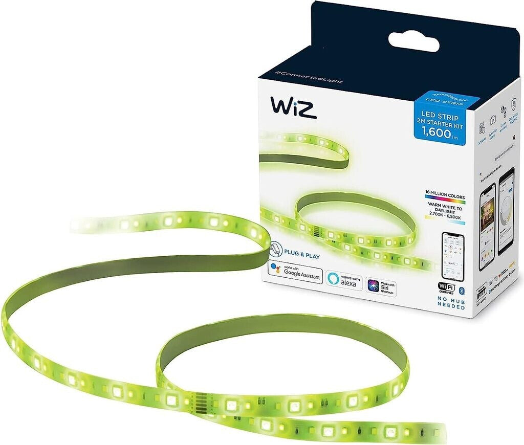 WIZ Smart LED-Strip Licherkette Wifi Starter-Set 2 Meter 1600 Lumen Dimmbar