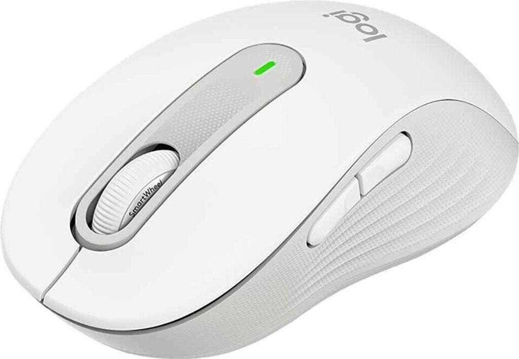 Logitech Signature M650 L Left Kabellose Maus, Leise Klicks, Anpassbare Seitentasten, Bluetooth, Kompatibilität mit mehreren Geräten - Weiß