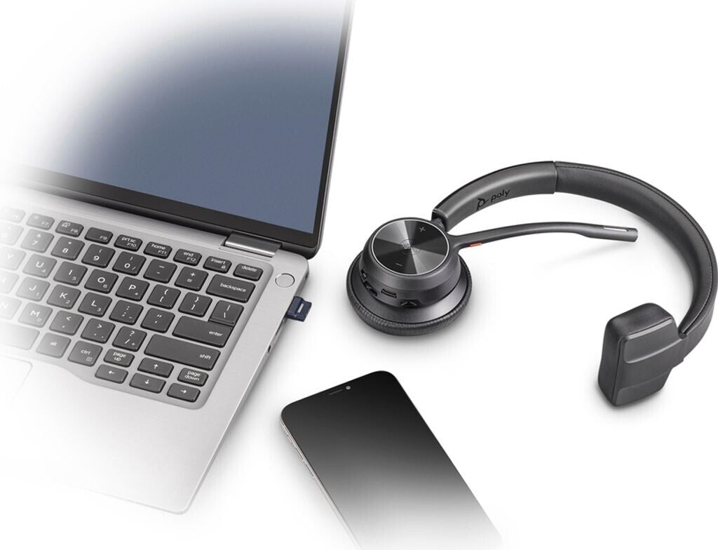 Plantronics Poly Voyager 4310 UC MS USB-A Headset Teams Zertifiziert mit Ladestation