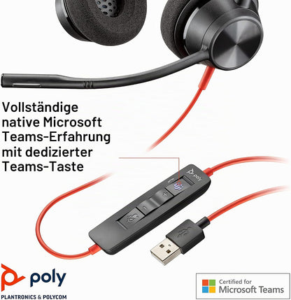 Poly Blackwire 3320 USB-A Stereo Headset BW3320-M