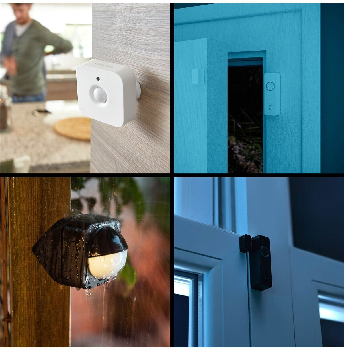Philips Hue Starter Set mit 2 x E27 RGBW Lampen dimmbar 9W wie 60W & Bridge & Sensoren 929002468824