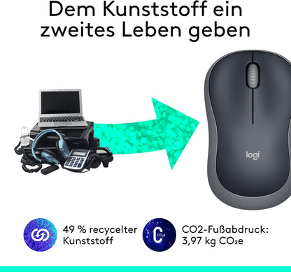 Logitech M185 Kabellose Maus - Grau 910-002238