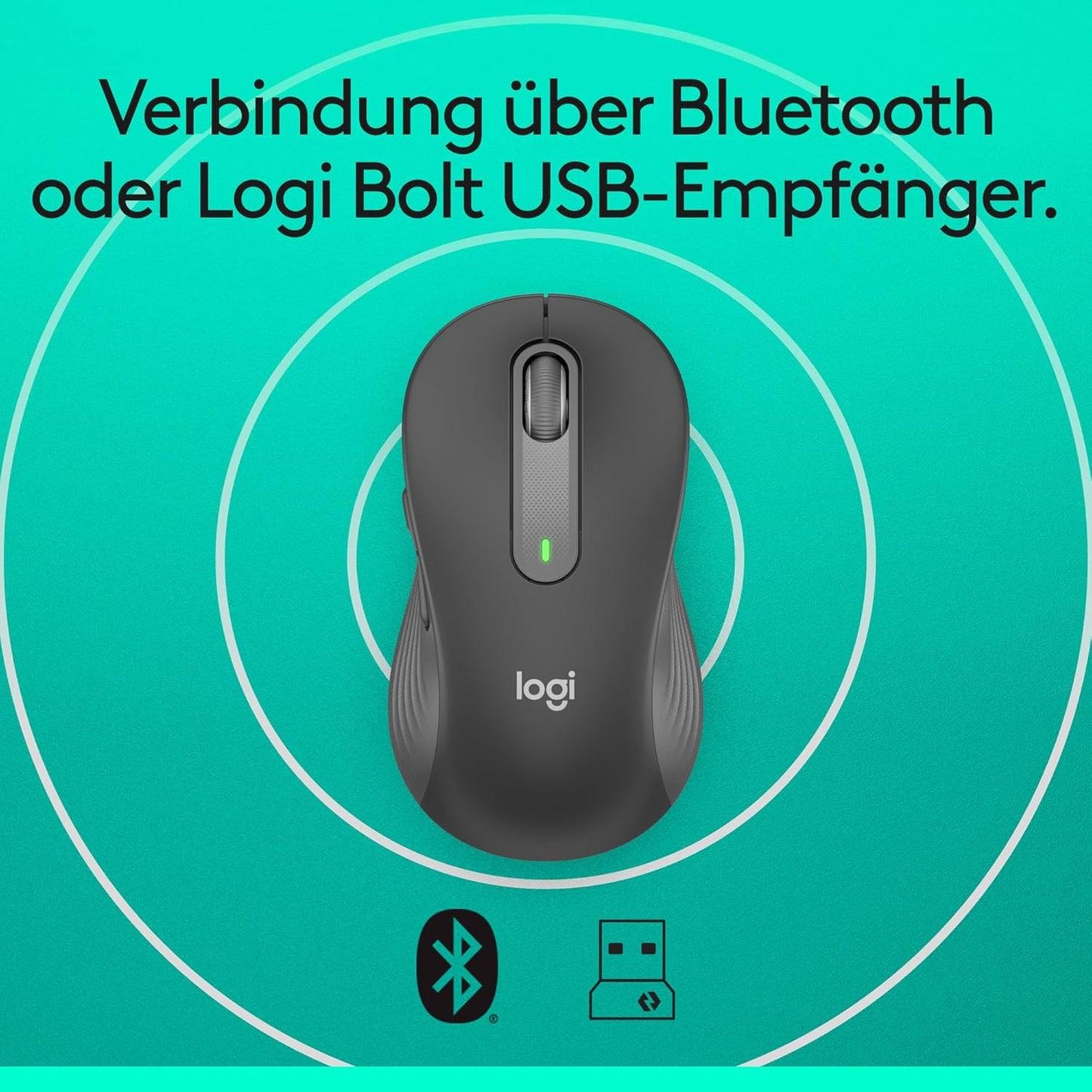 Logitech Signature M650 L Kabellose Maus - für große Hände, Leise Klicks, Anpassbare Seitentasten, Bluetooth, Kompatibilität mit mehreren Geräten - Graphit