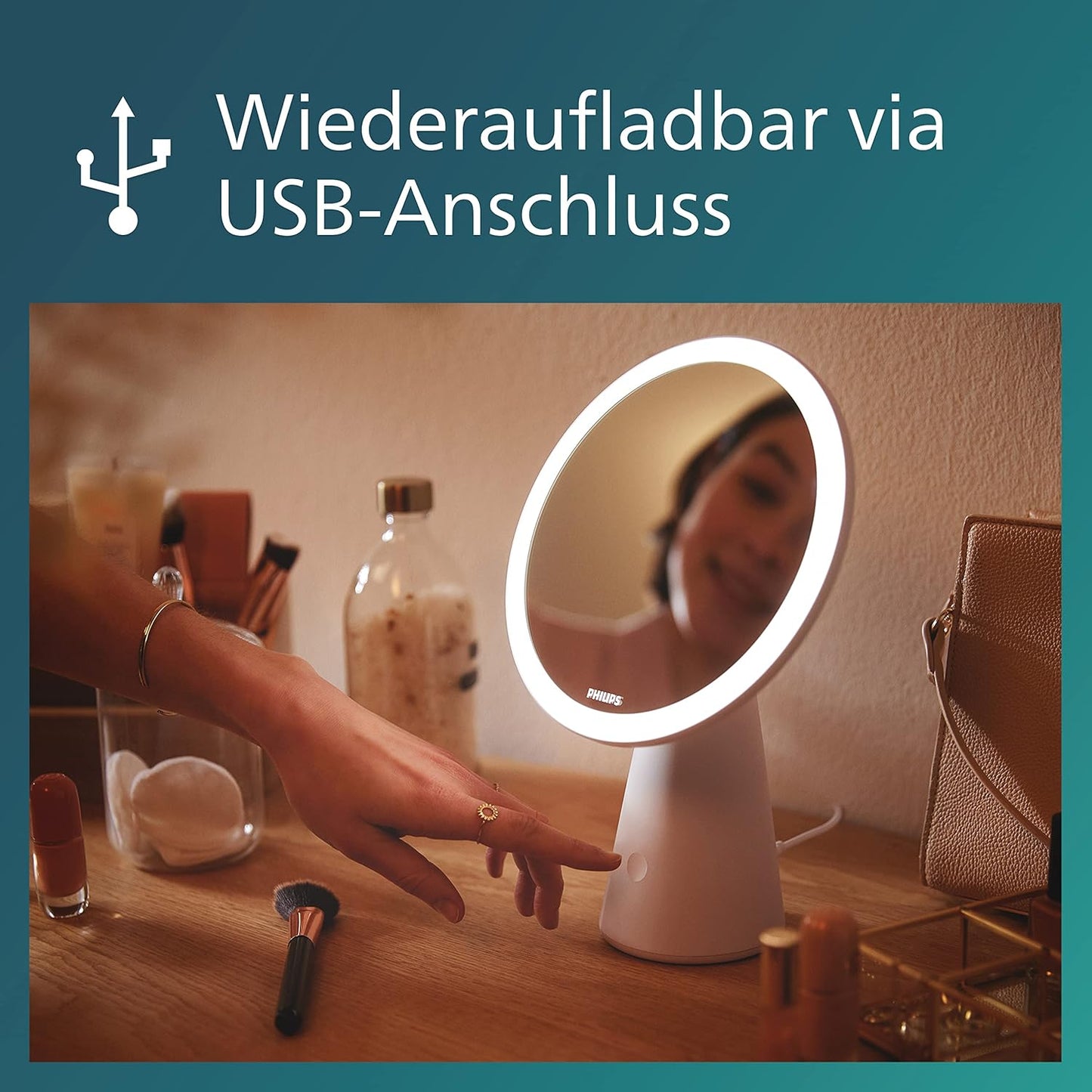 Philips LED Mirror Spiegelleuchte, 4,5W, drei voreingestellte Lichteinstellungen, Rosé