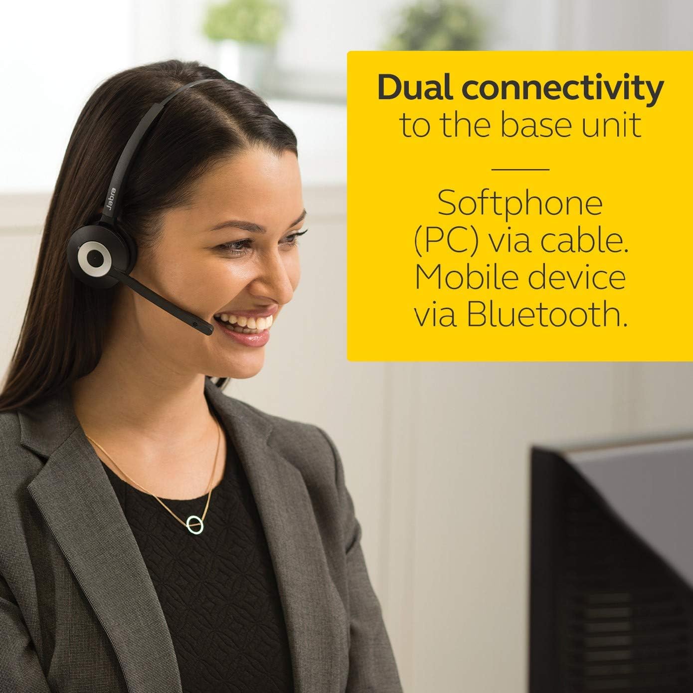 Jabra Pro 935 Mono MS – Professionelles Bluetooth-Headset für PC & Mobilgeräte (Dual-Konnektivität)