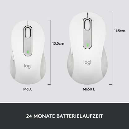 Logitech Signature M650 for Business Kabellose Maus, Leise Klicks, Anpassbare Seitentasten, Bluetooth, Kompatibilität mit mehreren Geräten - Grau