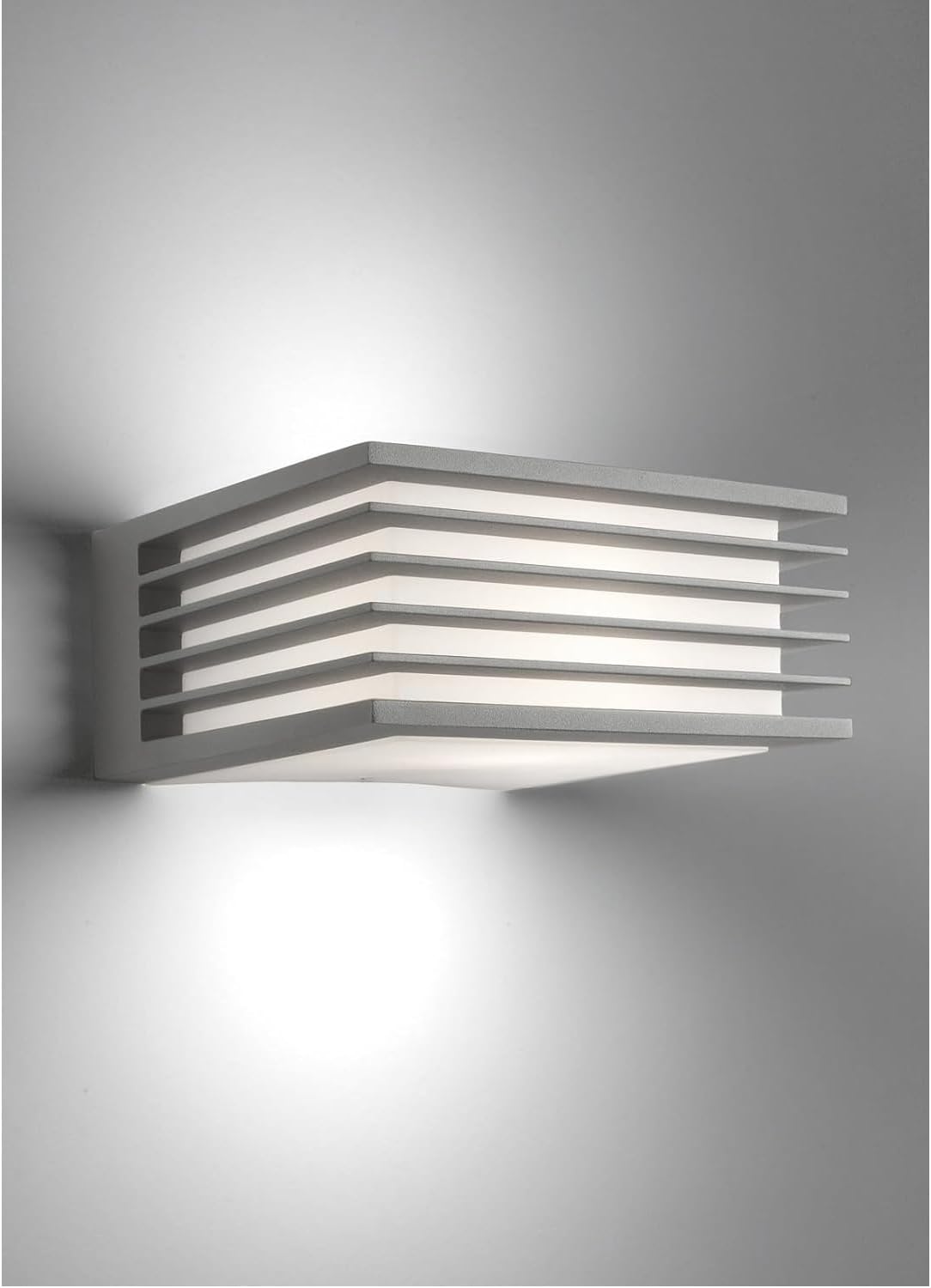 Philips myGarden Wandaussenleuchte Shades, max. 15W, ohne Leuchtmittel, E27, IP44 wetterfest, grau [Energieklasse G]