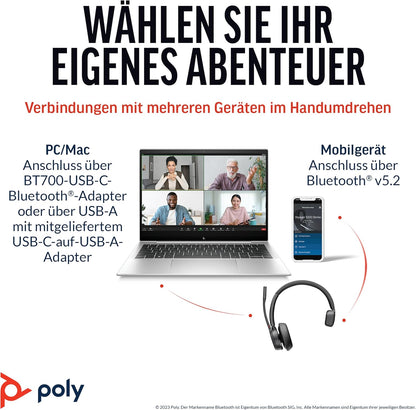 Plantronics Poly Voyager 4310 UC MS USB-C Headset ohne Ladestation