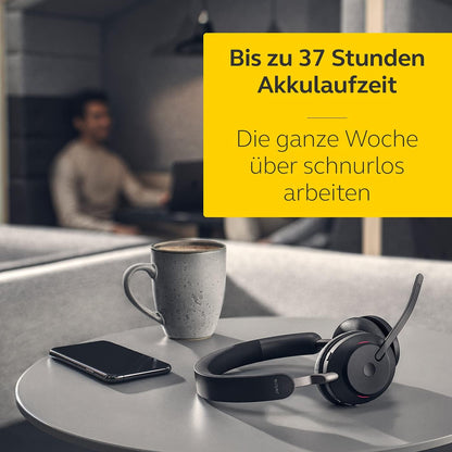 Jabra Evolve2 65 UC Stereo USB-A Headset Link380a Schwarz 26599-989-999