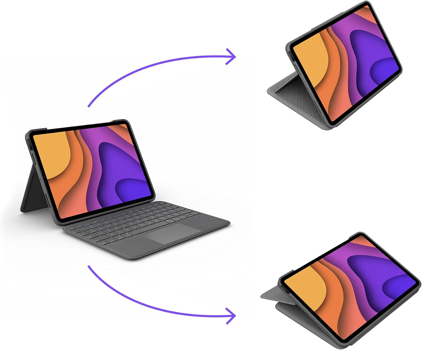 Logitech Folio Touch iPad Hülle Tastatur für iPad Air 4. Gen 5. Gen 2020, 2022, Italienisches QWERTY-Layout - Grau