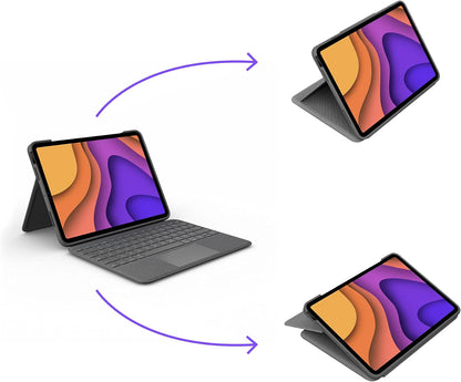 Logitech Folio Touch iPad Hülle Tastatur für iPad Air 4. Gen 5. Gen 2020, 2022, Italienisches QWERTY-Layout - Grau