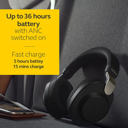 Jabra Elite 85h Over-Ear Kopfhörer Bluetooth 3,5mm Klinke USB-C Titanium/Schwarz 100-99030000-60