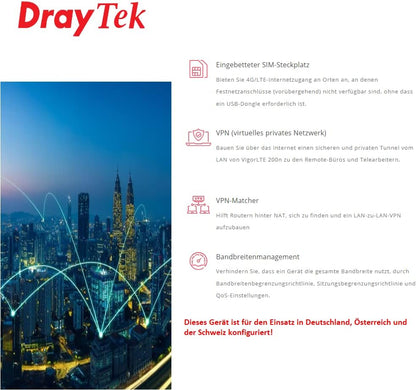 DrayTek Vigorlte LTE200n Wireless Router WWAN D vLTE200n