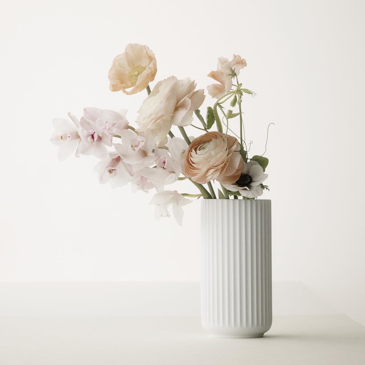 Lyngby Porcelæn Vase H8.5 cm Lyngby Designklassiker Zeitloses Design, Weiss